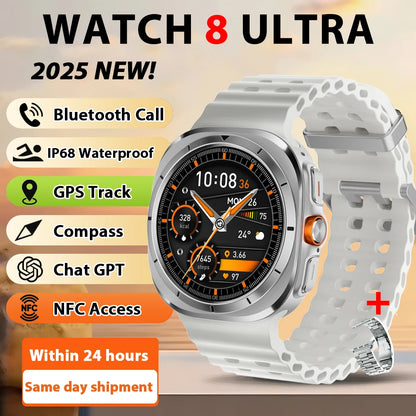 Smart Watch 8 Ultra New Color Matching GPS Compass Smartwatch Bluetooth call NFC IP68 Waterproof Health monitoring Reduction100%