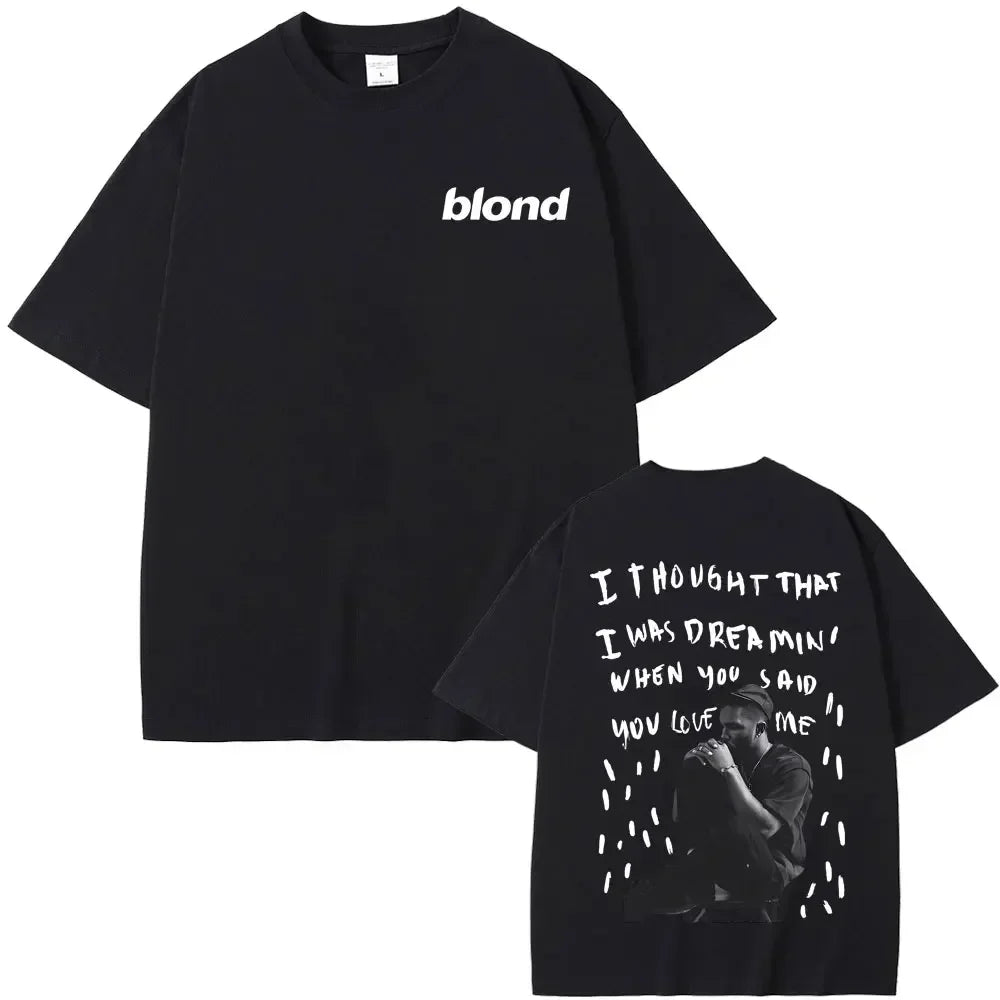 T-shirts Blond Hip Hop Vintage T Shirt Fashion Streetwear Rapper Frank Channel Orange Graphic Print Tshirt Ocean