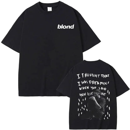 T-shirts Blond Hip Hop Vintage T Shirt Fashion Streetwear Rapper Frank Channel Orange Graphic Print Tshirt Ocean