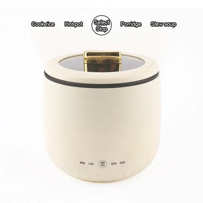 DMWD Multifunctional Electric Rice Cooker Hotpot Skillet Soup Porridge Stew Shabu Non-stick Ceramic Pot Food Meal Steamer Heater