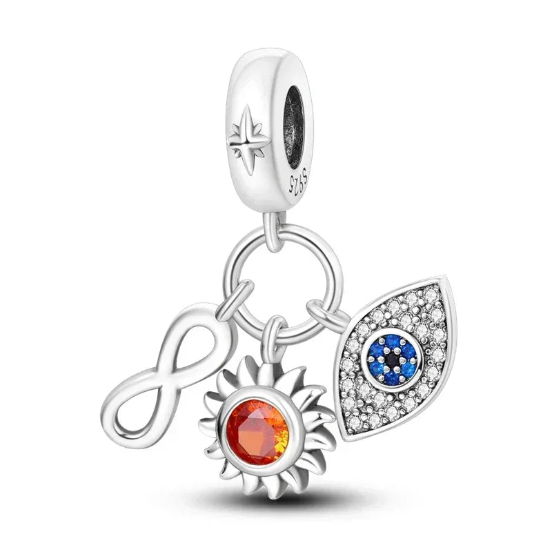 Hot Sale 925 Silver Color Evil Eye Charm Demon Eye Bead For Original  Bracelet&Bangle DIY Making Fashion Jewelry Gift
