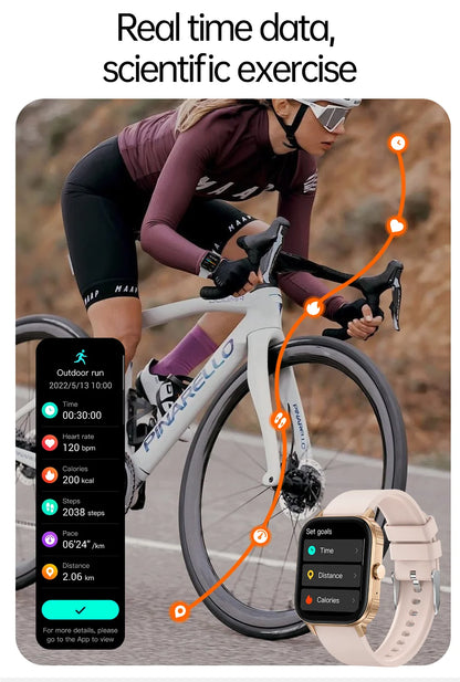 2025 new smart watch 1000MAH 2.04 inch ultra HD screen all day health heart rate detection 70+ sports IP68 waterproof BT call
