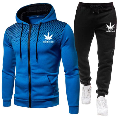 2025 New in Men's Sportswear Zipper Hooded Coat and Jogger Pants Urban Casual Fashion Outfit Fall Winter Training Tracksuit Set