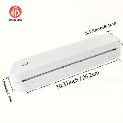 Marklife Portable A4 Thermal Printer Bluetooth-compatible Photo PDF Printing Machine Folded Rolls Paper for Office Home Travel