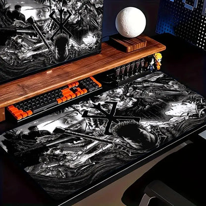 Berserk Guts Anime Mouse Pad Large Computer Office Game Table Mats XXL Rubber Anti-slip Gaming Keyboard Mousepads Long Desk Pads