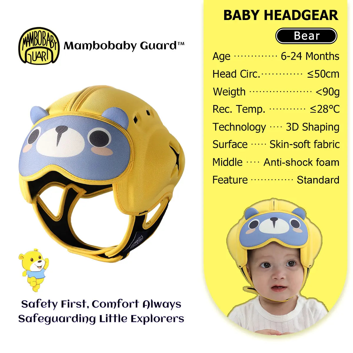 Mambobaby Guard Dropshipping 1 Safe Anti-Shock Baby Helmet Toddler Head Protector Infant Headgear Learn Crawl Walk for Bump Fall