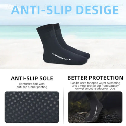 Men Women's 3MM Neoprene Diving Socks Warm Swimming Snorkeling Beach Volleyball Water Sports Boots High Cut Wetsuit Shoes