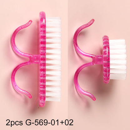 2/3pcs Plastic Nail Brushes Pink Soft Brush Nail Hand Scrubbing Cleaning Brush Dust Cleaner Nail Art Manicure Remover Tools