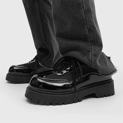 Shoes for Men High Quality Trend Casual Shoes Men Leather Original British Thick Sole Comfort Derby Shoes Sneaker Zapatos Hombre