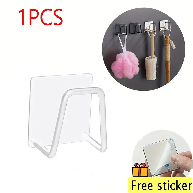 Sponge Holder Kitchen Sink Stainless Steel Sink Shelf Adhesive Holders Drain Drying Rack Wall Hook Accessories Storage Organizer