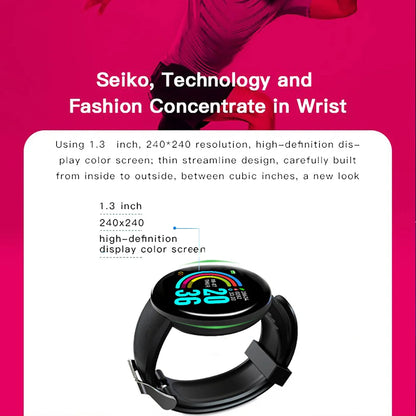 D18 Smart Watch For Ios Android Men Waterproof Smartwatch Women Sleep Monitor Message Fitness Tracker Bracelet Sport Watches SMS