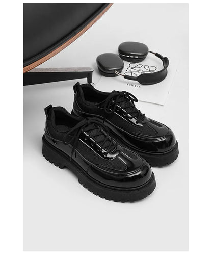 Shoes for Men High Quality Trend Casual Shoes Men Leather Original British Thick Sole Comfort Derby Shoes Sneaker Zapatos Hombre