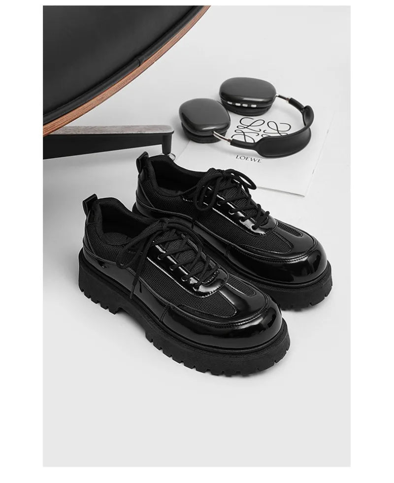 Shoes for Men High Quality Trend Casual Shoes Men Leather Original British Thick Sole Comfort Derby Shoes Sneaker Zapatos Hombre
