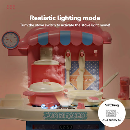 Simulated Kitchen Toy Play Set Miniature Food Pretend Play House Appliance Laundry Cookware Children Role-Playing Toys Girl Game