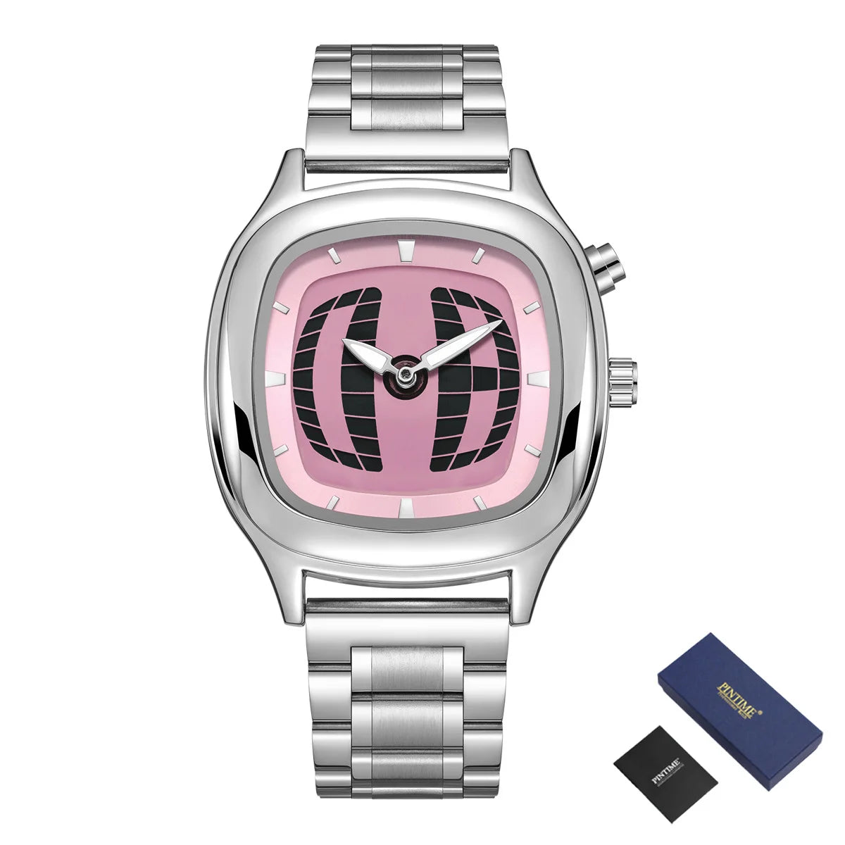 PINTIME Y2K Luxury Men's Watch New Conceptual Cool Digit Dial Male Quartz Wristwatch Stainless Steel Waterproof Reloj Man Clock