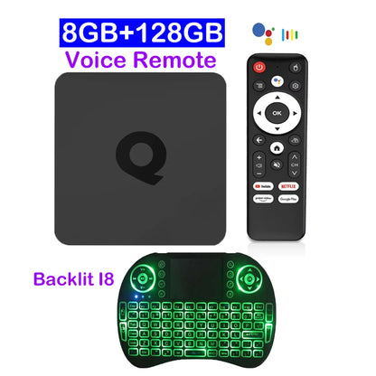 Very Fast Smart TV Box Q1 H313 8K Android 14 TV Box Support Dual Wifi 5G BT6.0 Google Assistant 8GB 128GB Streaming Media Player