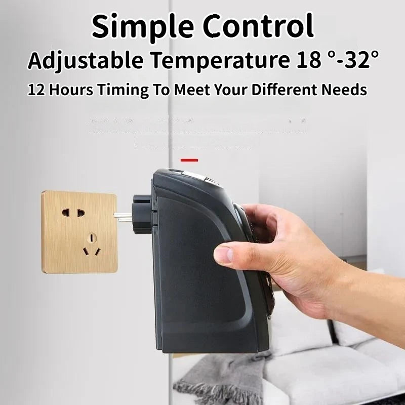 Portable Electric Heater, Wall Plug-In Room Heater, Mini Radiator Fan Warmer, Ideal Heating Appliance for Home