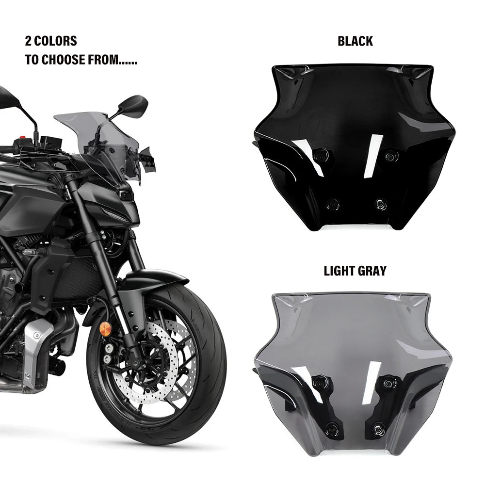 For Yamaha MT-07 MT07 mt-07 2025 2026 New Motorcycle Accessories Fairing Windshield Windproof screen Wind Deflector KIT 3 Styles