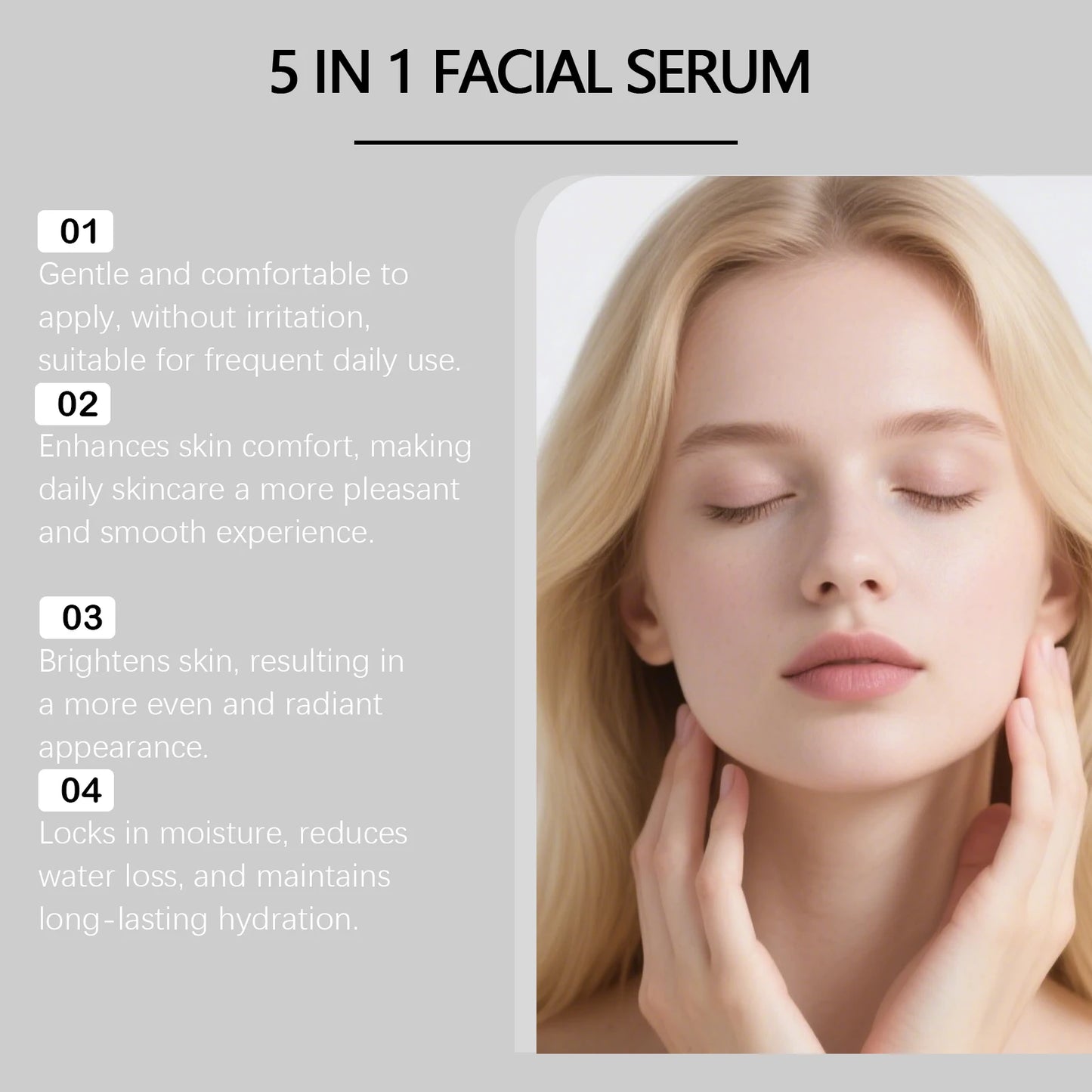 HOYGI 5 In 1 Fade Fine Lines Firming Face Serum Moisturizing Brightning Vitamin E Collagen Facial Essence Shrink Pores Skin Care