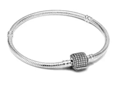 2025 New Disney Mickey Mouse Spider Man Heart Clip Original 925 Silver Plated Bracelet Love Buckle Bead Decoration DIY Women's