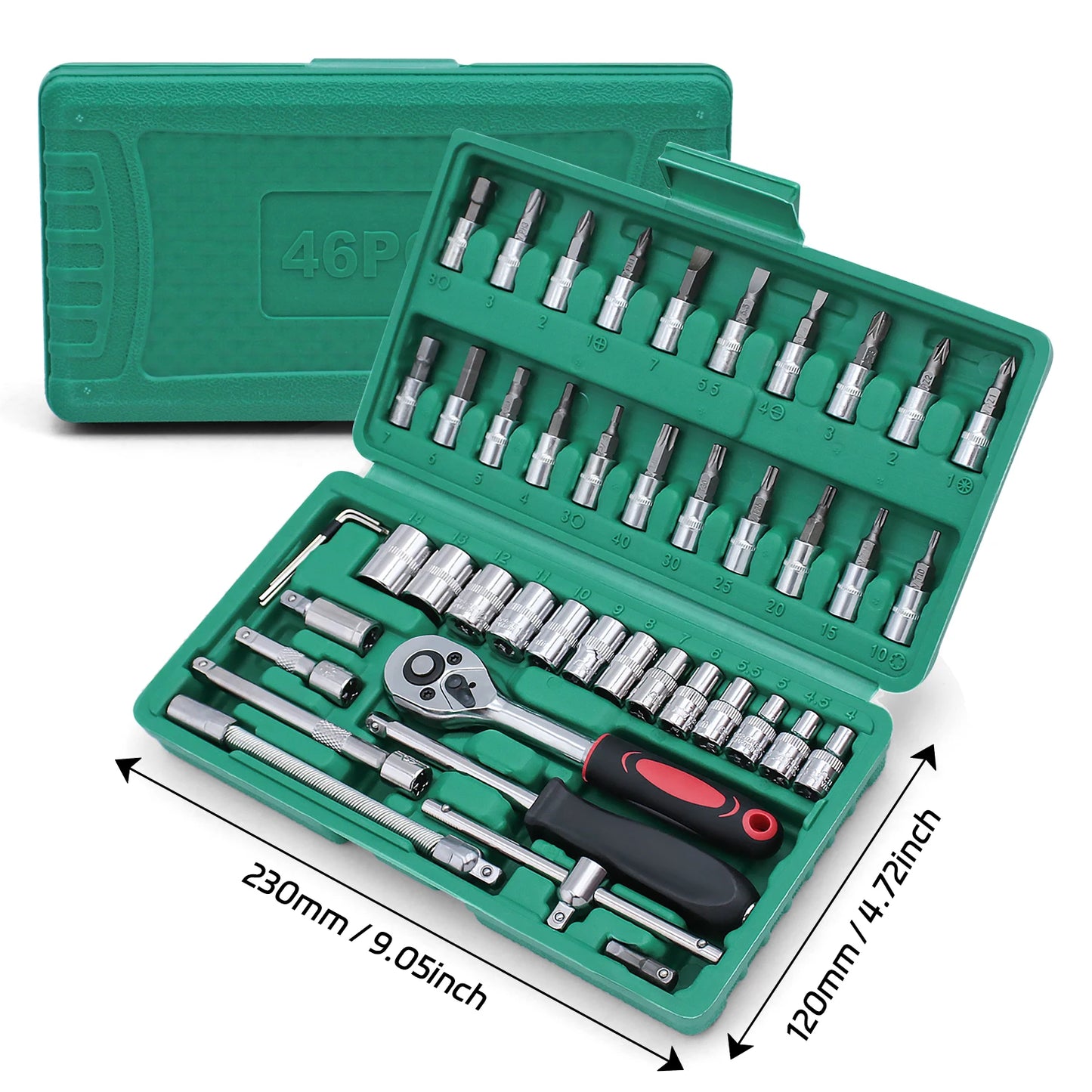 Motorcycle Repair Tool Kit 1/4-Inch Socket Set Car Repair Tool Ratchet Torque Wrench Combo Auto Repairing Set Mechanic Tools