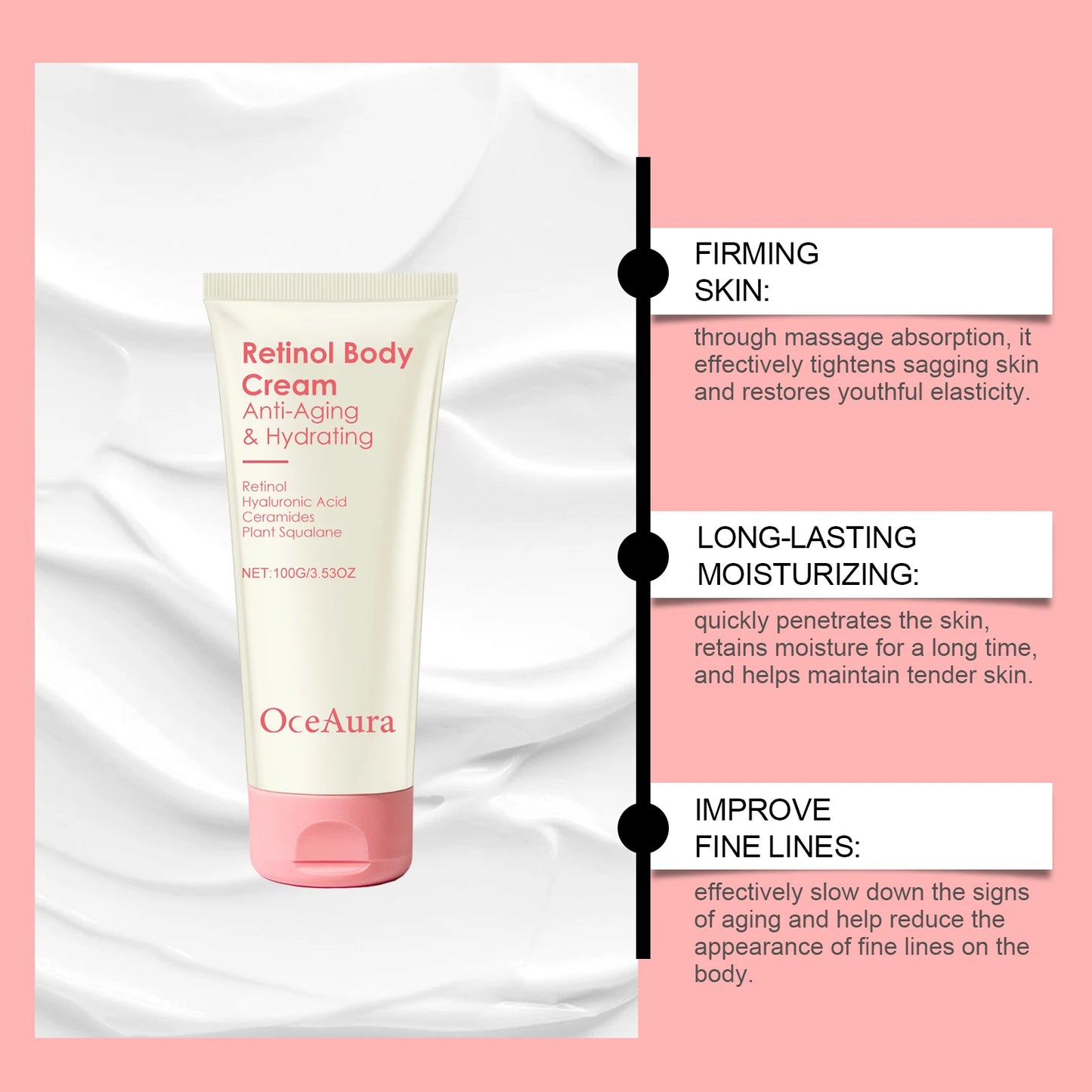 Retinol Firming Body Cream Anti-Wrinkle Tightening Improve Sagging Skin Remove Cellulite Nourish Lift Firming Moisturizing Cream