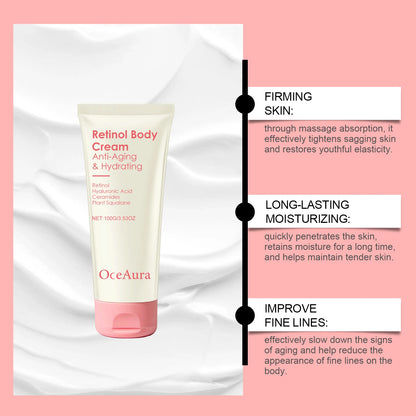 Retinol Firming Body Cream Anti-Wrinkle Tightening Improve Sagging Skin Remove Cellulite Nourish Lift Firming Moisturizing Cream