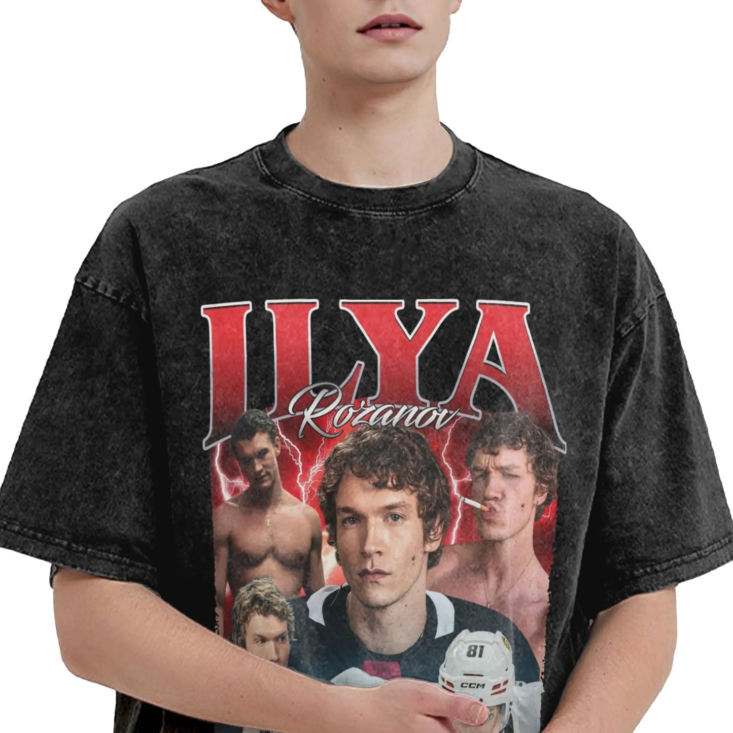Heated Rivalry Ilya Rozanov T Shirts Hip Hop Washed Short Sleeve Harajuku T-Shirt for Men Women Tops Streetwear Printed Tees