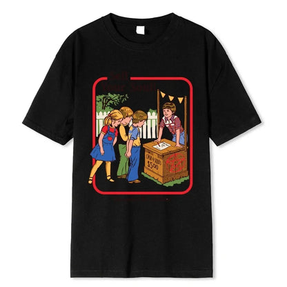 Horror Comic Series Sell Your Soul Economics For Children Men Tshirts T Shirts Loose Tee Clothing Street T-Shirt