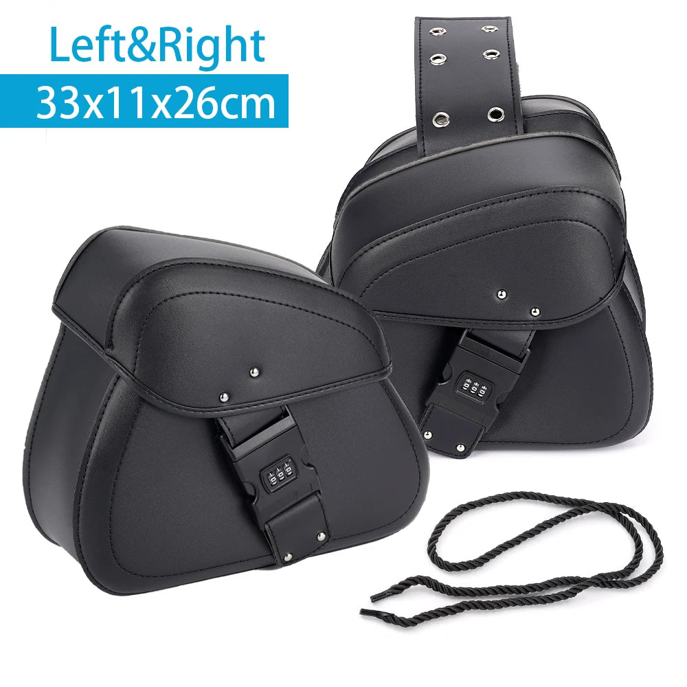 A Pair of 2 Black Motorcycle Hanging Bags, Suitable for Motorcycle Bags, Side Boxes, Side Bags, Tool Bags, Saddle Bags