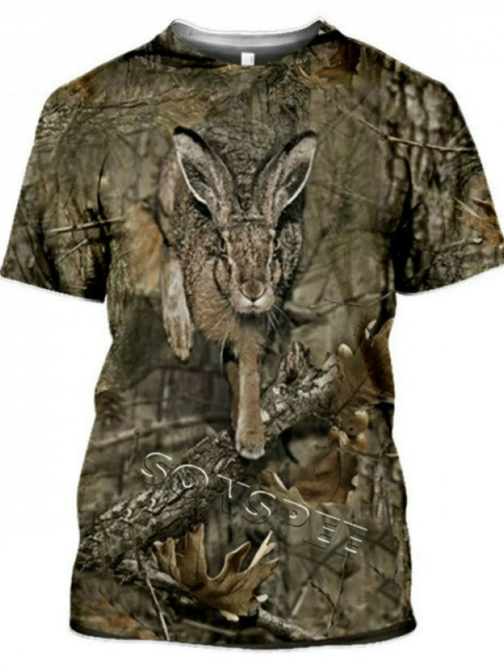 New Male T-Shirt Hunting Animal 3D Print Summer Camouflage Short Sleeve Funny Tops Casual Daily Outdoor Street Men's Clothing