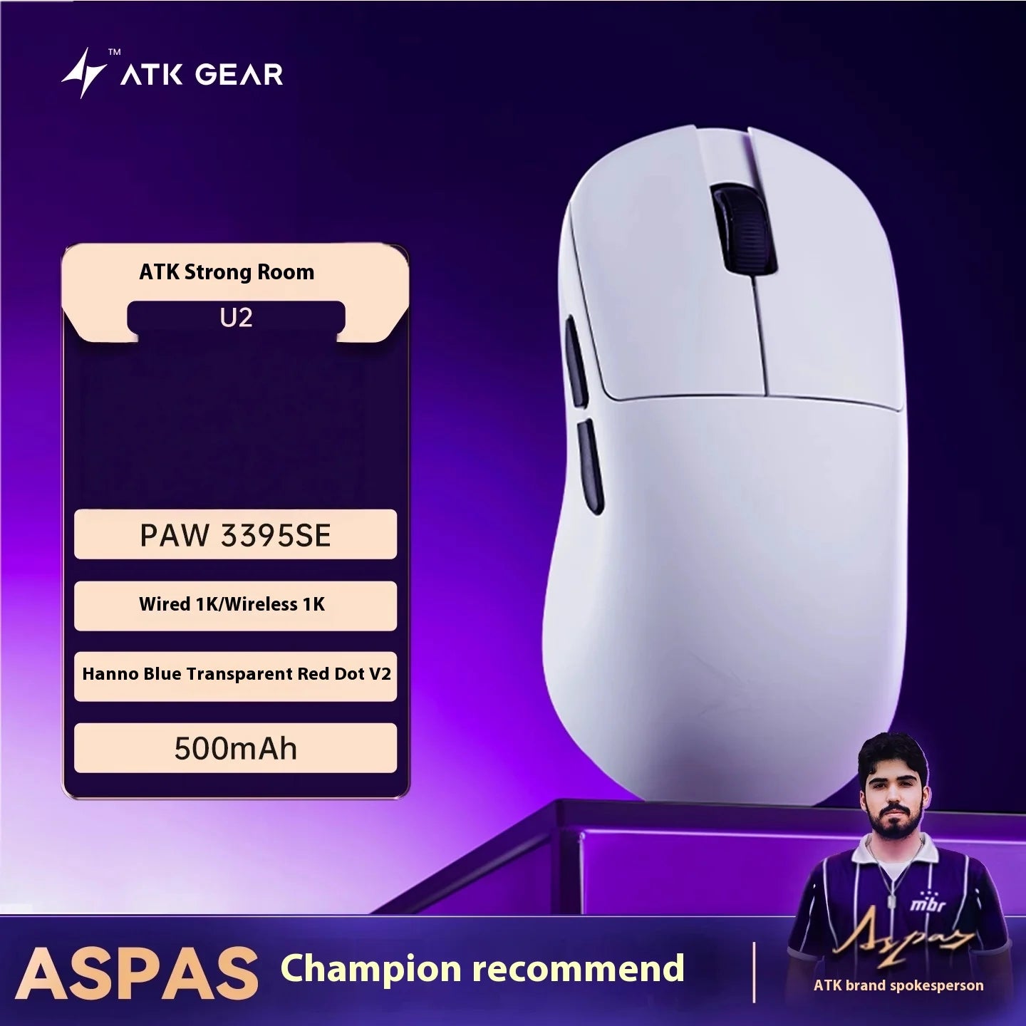 New Atk Lietong U2 Lightweight Wireless Bluetooth Mouse For Gaming Computer Office Ergonomic Design Triple Mode Specialty Mouse