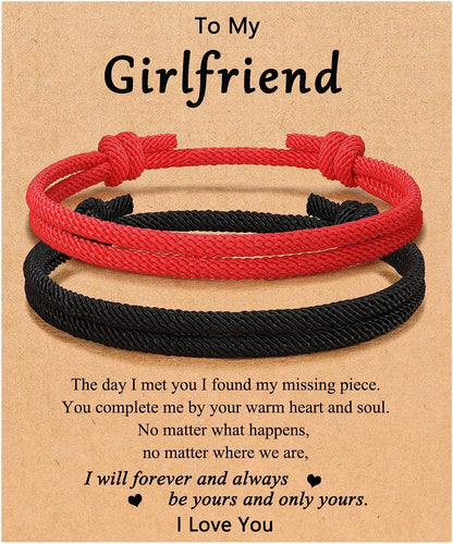 Couples Bracelets To My Men, Boyfriend, Girlfriend, My Love - Anniversary Valentines Day Birthday Christmas Gift for Him and Her