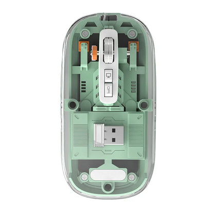 Transparent Magnetic Triple Mode Bluetooth compatible 2.4G Wireless Mouse One-Click Desktop Type-C Rechargeable Silent Mice Mute