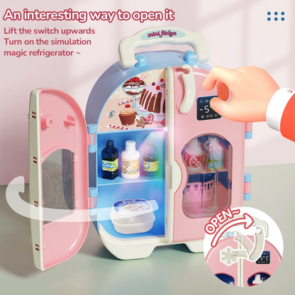 Simulated Kitchen Toy Play Set Miniature Food Pretend Play House Appliance Laundry Cookware Children Role-Playing Toys Girl Game