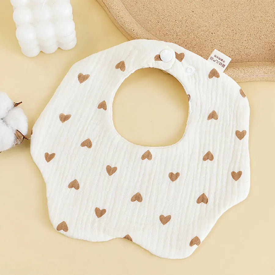 3 Pieces of A-class Pure Cotton Gauze Breathable Baby Pacifier Summer Soft Petal Baby Printed Saliva Drool Towel