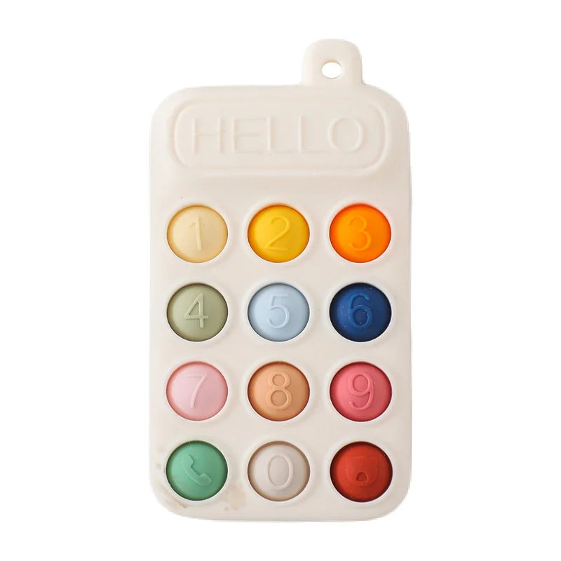Baby Wooden Bear Phone Teether Toy Telephone Sleeping Pacifier Teething Flip Simulation Phone Toys Early Educational Toy Gifts