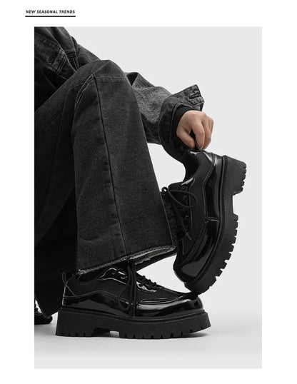 Shoes for Men High Quality Trend Casual Shoes Men Leather Original British Thick Sole Comfort Derby Shoes Sneaker Zapatos Hombre