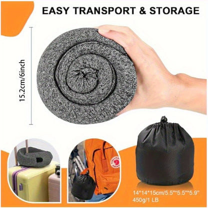 1pc Home Office U-Shape Hooded Neck Pillow for Travel Car Airplane Nap Outdoor, Comfortable Support Pillow with Detachable Cover