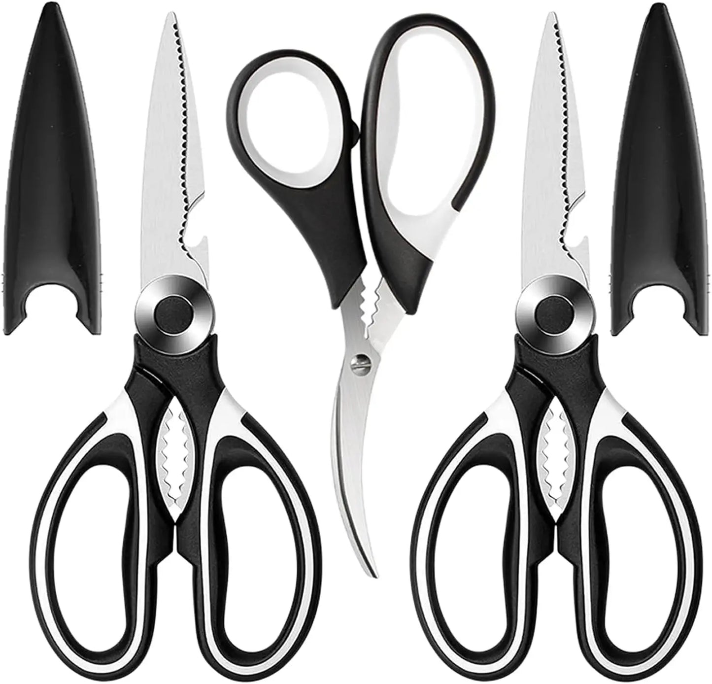 Kitchen Scissors All Purpose 3 Pack kitchen gadgets utensils Stainless Steel Cooking Shears for Cutting Meat Food Fish Poultry