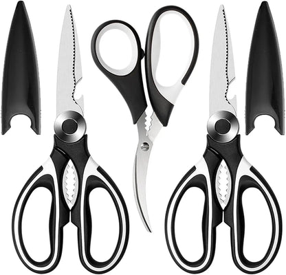 Kitchen Scissors All Purpose 3 Pack kitchen gadgets utensils Stainless Steel Cooking Shears for Cutting Meat Food Fish Poultry