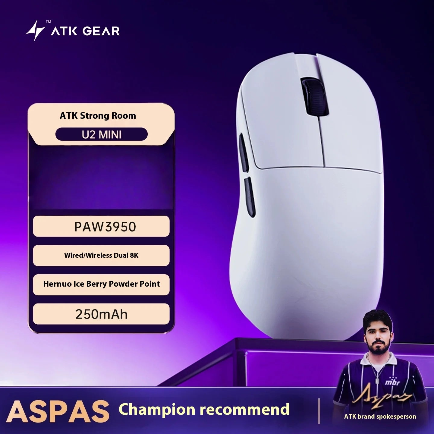 New Atk Lietong U2 Lightweight Wireless Bluetooth Mouse For Gaming Computer Office Ergonomic Design Triple Mode Specialty Mouse