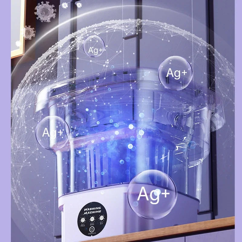 2025 Folding Washing Machine Portable Mini Dehydratable Dormitory Student Socks Underwear Panties Home Appliance Free Shipping