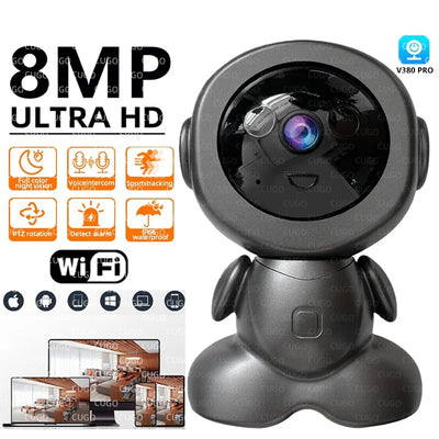 8MP Smart Wifi Surveillance Robot Wireless Security Baby Monitor AI Human Tracking Two Way Audio Color Night Vision Home Cameras
