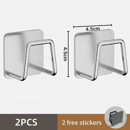 Metal Self Adhesive Hook Sink Sponge Storage Holder Kitchen Holder Stainless Steel Sink Lid Dish Rack Kitchen Wire Rag Organizer