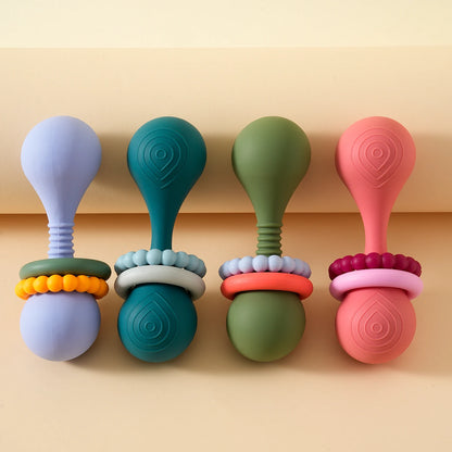 Color Kids 1PCS Silicone Baby Teether Toy 0-12 Months Hand Grip Rattle Tactile Training Safe Chew Toy Infant Shower Gift