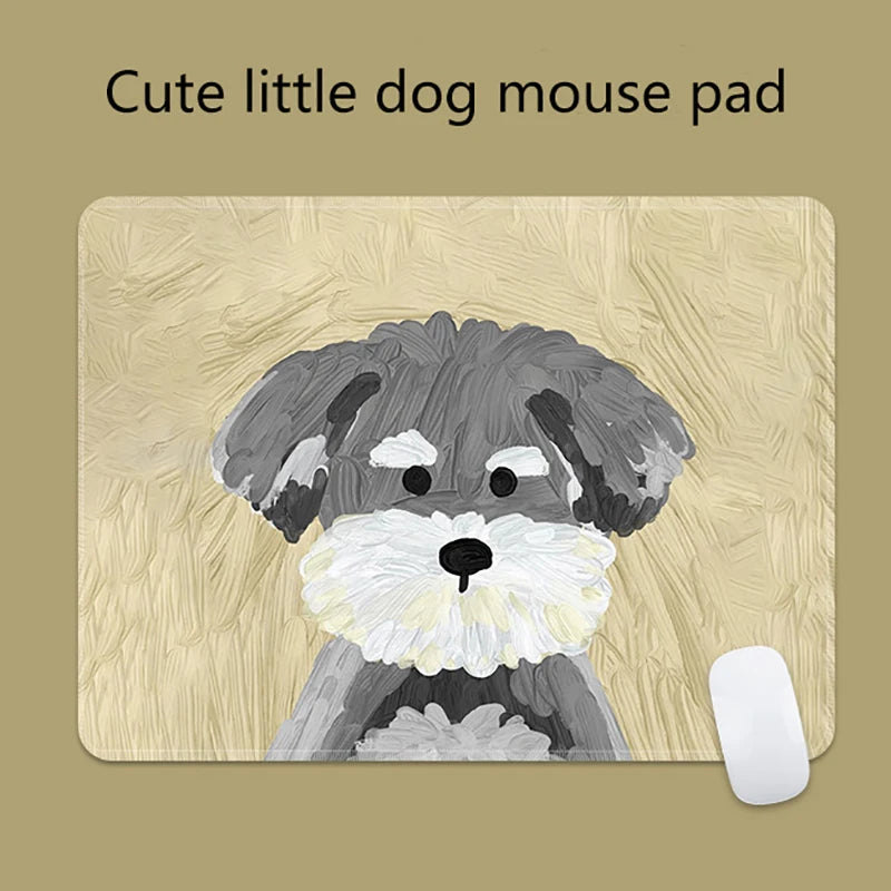 Cute Puppy Mouse Pad Anti-Slip Natural Rubber Lockedge Mousepad Cartoon Dog Office Home Laptop Computer Portable Small Mouse Mat