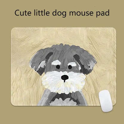 Cute Puppy Mouse Pad Anti-Slip Natural Rubber Lockedge Mousepad Cartoon Dog Office Home Laptop Computer Portable Small Mouse Mat