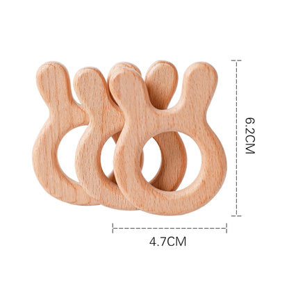 10pc Baby Wooden Teether Beech Bee Pacifier Teeth Pendant Wooden Baby Gym Toys Montessori Animals Baby Products Newborn Gift Kid