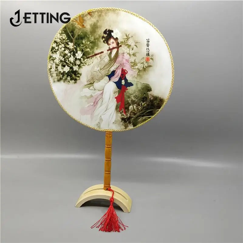 Chinese Durable Base Bamboo Folding Hand Fan Display Stand Folding Hand Fan Stand Display Holder Home Decoration